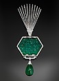 Aigrette, Cartier (French, founded Paris, 1847), Platinum, set with emeralds and diamonds